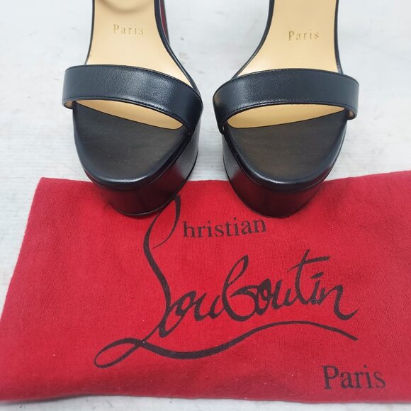 Christian Louboutin Loubi Queen Alta Black Platform Sandal - Picture 8 of 16